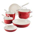 Conjunto de utensílios de cozinha KitchenAid, cerâmica anodizada rígida, antiaderente, 9 unidades