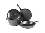 Conjunto de utensílios de cozinha Lodge Cast Iron de 4 peças com forno holandês