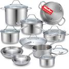 Conjunto de utensílios de cozinha Mueller Ultra-Clad Pro em aço inoxidável de 17 peças