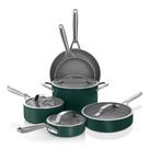 Conjunto de utensílios de cozinha Ninja NeverStick Ceramic Pro Green com tampas de vidro Conjunto de utensílios de cozinha Ninja NeverStick Ceramic Pro Green com tampas de vidro