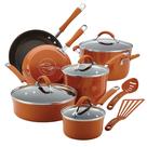 Conjunto de utensílios de cozinha Rachael Ray Cucina, antiaderente, 12 peças, laranja