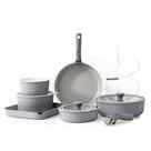 Conjunto de utensílios de cozinha SENSARTE Panelas e frigideiras de cerâmica 17 peças cinza