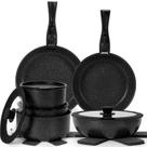 Conjunto de utensílios de cozinha SODAY, 17 unidades antiaderentes com alça removível, preto