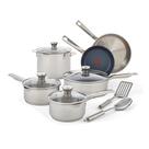 Conjunto de utensílios de cozinha T-Fal Platinum em aço inoxidável 12 peças Conjunto de utensílios de cozinha T-Fal Platinum em aço inoxidável 12 peças