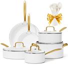 Conjunto de utensílios de cozinha VONIKI Ceramic, 16 peças antiaderentes com utensílios brancos