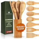 Conjunto de utensílios de cozinha WoodenHouse Bamboo, 7 peças com suporte