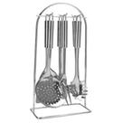 Conjunto de utensílios de inox com suporte em inox - Mimo Conjunto de utensílios de inox com suporte em inox - Mimo