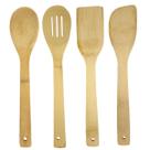 Conjunto De Utensílios De Madeira Bambu - 4 Unidades