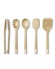 Conjunto de utensílios de madeira de alcaravia de 5 peças para cozinhar com certificação FSC