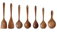 Conjunto de utensílios de madeira Messon Handmade Natural Teak (7 conjuntos)