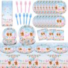 Conjunto de utensílios de mesa Gender Reveal Teddy Bear ZOIIWA com toalha de mesa Conjunto de utensílios de mesa Gender Reveal Teddy Bear ZOIIWA com toalha de mesa