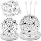 Conjunto de utensílios de mesa Gistome Halloween Spider Web 96 peças