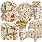 Conjunto de utensílios de mesa para decorações de festa HIPVVILD Cowboy Theme x24