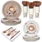 Conjunto de utensílios de mesa para festas Yungyan Love Is Brewing Coffee para 36 convidados