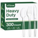 Conjunto de utensílios de plástico descartáveis VITEVER 300 unidades sem BPA Conjunto de utensílios de plástico descartáveis VITEVER 300 unidades sem BPA