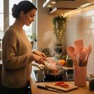 Conjunto de Utensílios de Silicone 8 Peças Rosa Resistente Cozinha Antiaderente