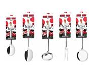 Conjunto de Utensílios em Inox Simonaggio Disney Minnie e Mickey - 5 Peças