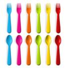 Conjunto de utensílios infantis PLASKIDY Plastic 12 peças sem BPA