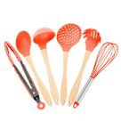 Conjunto de Utensílios Master Laranja Inox/Silicone/Madeira 6 Peças