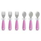 Conjunto de utensílios Munchkin Raise, garfo e colher infantis, pacote com 6 unidades, roxo