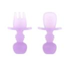 Conjunto de utensílios para bebês Bumkins Silicone Spoon Fork Soft 6M