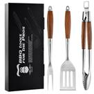 Conjunto de Utensílios para Churrasco GRILAZ com Cabos de Madeira de Freixo Tratada Termicamente Conjunto de Utensílios para Churrasco GRILAZ com Cabos de Madeira de Freixo Tratada Termicamente