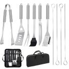 Conjunto de utensílios para churrasco MUYFIO 11 peças em aço inoxidável com bolsa Conjunto de utensílios para churrasco MUYFIO 11 peças em aço inoxidável com bolsa