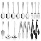 Conjunto de Utensílios para Servir Kzovone 17 Peças Aço Inoxidável Prateado Conjunto de Utensílios para Servir Kzovone 17 Peças Aço Inoxidável Prateado