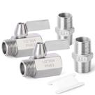 Conjunto de válvulas de esfera GASHER 304 em aço inoxidável 1/2 NPT Conjunto de válvulas de esfera GASHER 304 em aço inoxidável 1/2 NPT