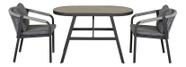 Conjunto De Varanda Aluminio 3 Pecas 1 Mesa 2 Cadeiras
