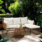 Conjunto de Varanda Bezseller Sofá de Rattan em L, 3 Peças Conjunto de Varanda Bezseller Sofá de Rattan em L, 3 Peças