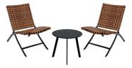Conjunto De Varanda Rattan 3 Pecas Turim