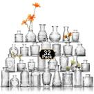 Conjunto de vasos Bud Aheroi, 32 peças de vidro transparente para peças centrais Conjunto de vasos Bud Aheroi, 32 peças de vidro transparente para peças centrais
