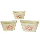 Conjunto de vasos de flores Dolce Mela French Country Vintage Metal 3 unidades