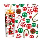 Conjunto De Vasos De Hidrogel Transparente Para O Natal Com Pérolas Flutuantes, Doces E Velas