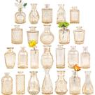 Conjunto de vasos Glass Bud TBWIND Small Amber Flower 24 unidades