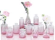 Conjunto de vasos Glass Bud UPBUD Pink 12 para peças centrais de casamento