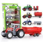 Conjunto de veículos agrícolas de liga leve, 4 peças Pull Back Sliding Conjunto de veículos agrícolas de liga leve, 4 peças Pull Back Sliding