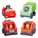 Conjunto de veículos Bluey, pacote com 4 unidades, com caminhão de lixo, conversível e muito mais
