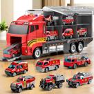 Conjunto de veículos de bombeiros de brinquedo com tapete de brincar para meninos de 3 a 5