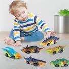 Conjunto de veículos de brinquedo Friction Powered Dinosaur, 6 peças para crianças