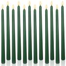 Conjunto de velas cônicas sem gotejamento LPUSA de 12" Hunter Green sem perfume