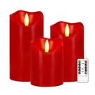 Conjunto de velas LED sem chama vermelhas VEEKI com controle remoto de 10 a 15 cm