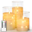Conjunto de velas LED, temporizador de 24 horas sem chama com controle remoto