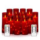 Conjunto de velas LED vermelhas sem chama Sasigeiaa, controle remoto, 6-18 cm