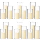 Conjunto de velas Pillar e vasos cilíndricos de vidro Shihanee 36 unidades