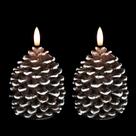 Conjunto de velas sem chama Wondise Pine Cone com LED de 2 temporizadores Conjunto de velas sem chama Wondise Pine Cone com LED de 2 temporizadores