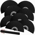 Conjunto de ventiladores dobráveis chineses ATTRACME para Line Dance Black x8