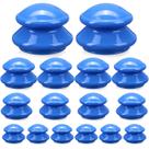 Conjunto de ventosas de silicone Massager Geiserailie 16 peças azul