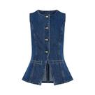 Conjunto De Verão Casual Feminino Sem Mangas Com Decote Redondo Em Cor Sólida, Moda Y2K